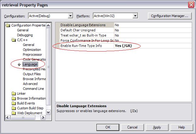 VS .Net adding run time type information.