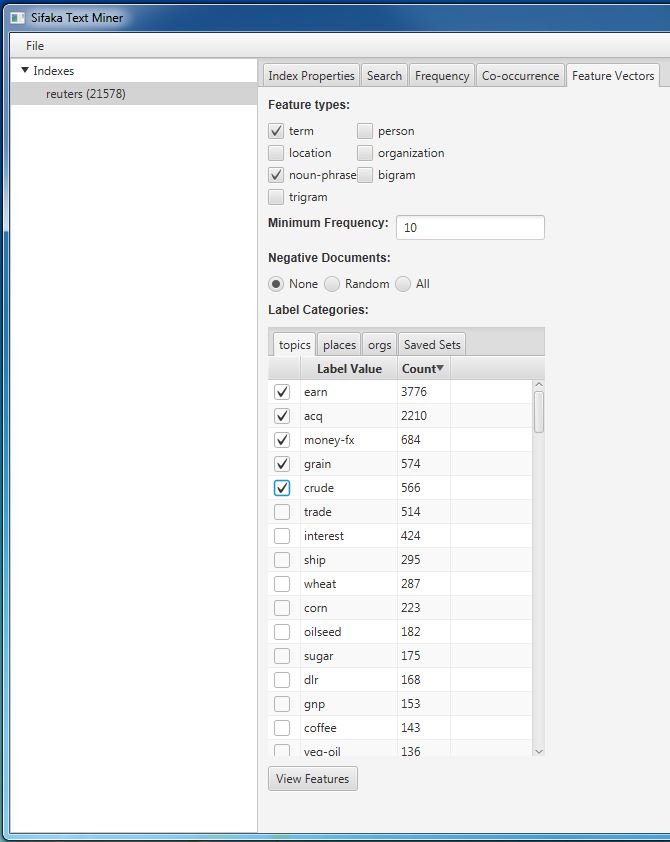 Feature Vector input