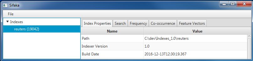 Example:  Select index