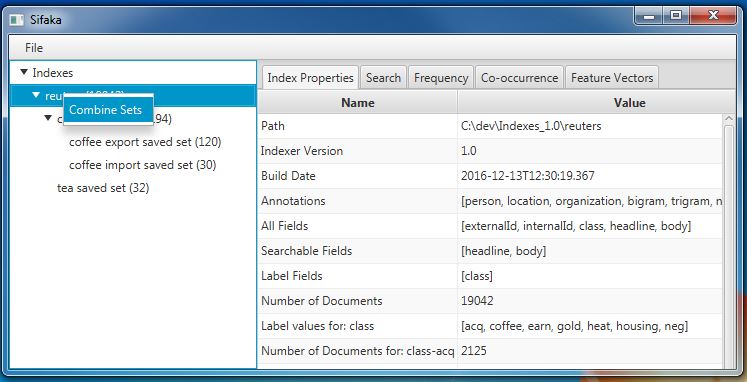 Example:  Select a saved set